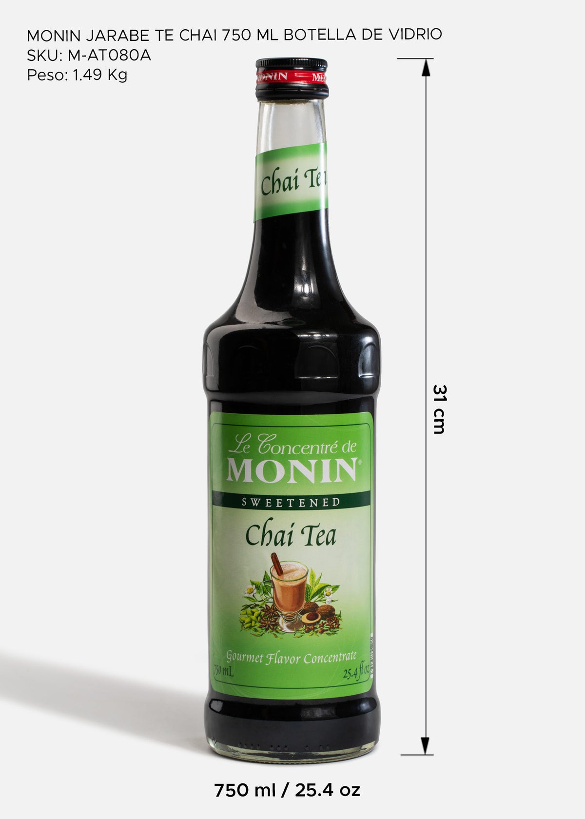 Jarabe Monin de té chai de 750 ml — fotografía de producto, vista 2