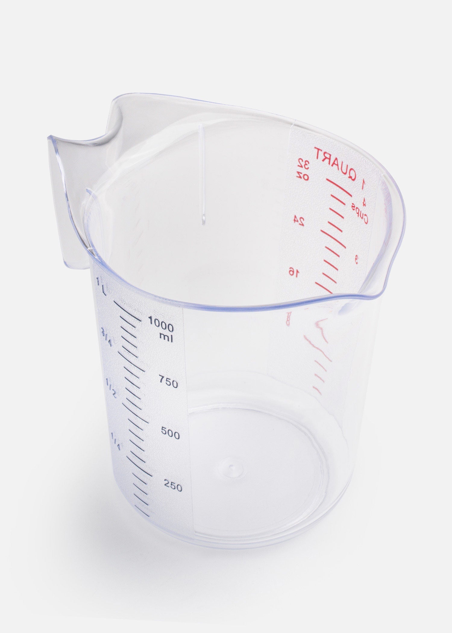 Jarra medidora de policarbonato transparente 250 ml, 1 L y 2 L