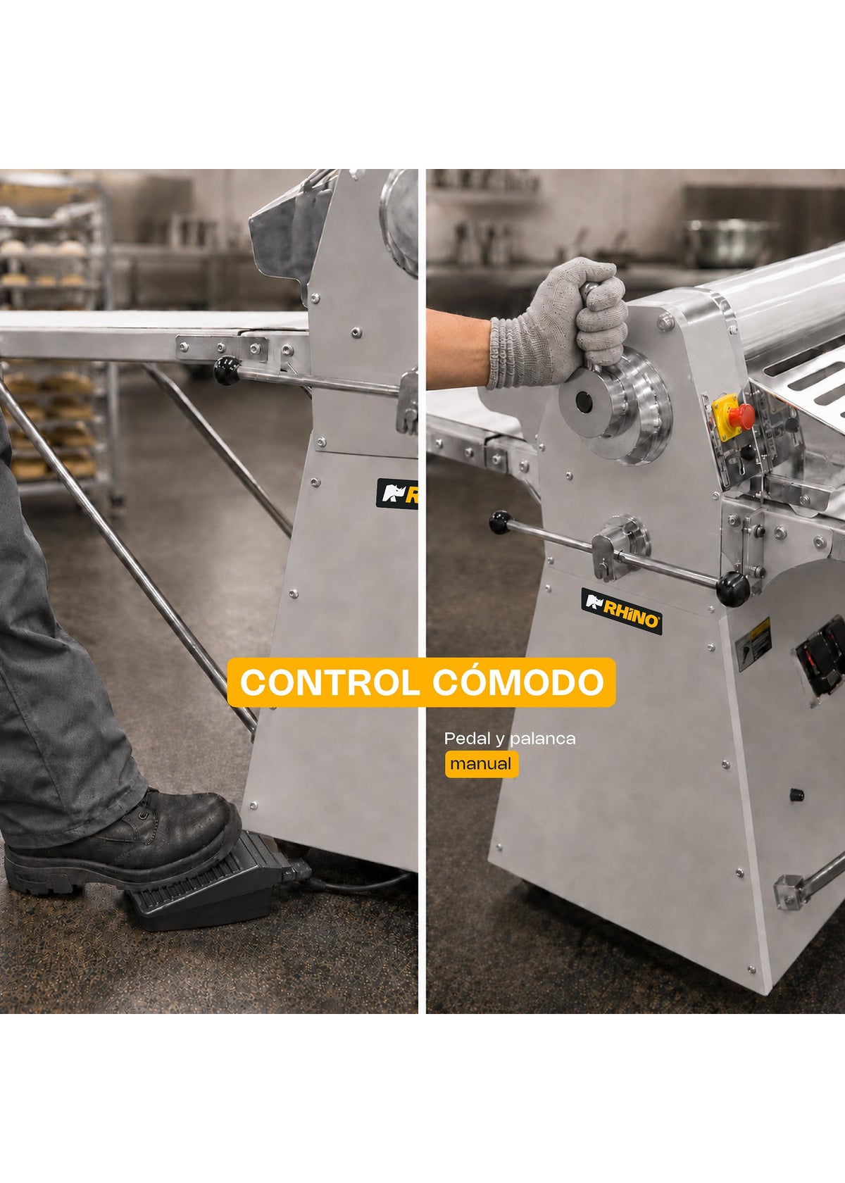 Detalle del control por pedal y palanca manual — Rhino LAMBA-274P