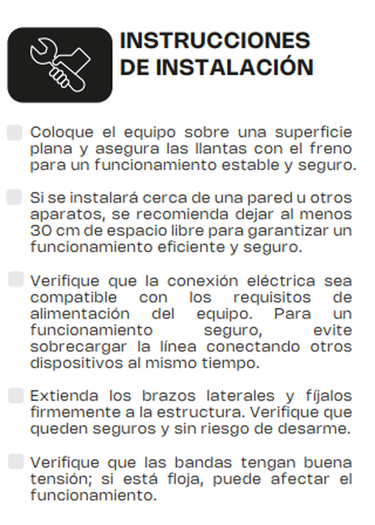 Instrucciones de instalación, nivelación y despliegue de los brazos — Rhino LAMBA-274P