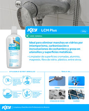 Desincrustante para vidrio y metal removedor de sarro, manchas de agua y oxidación LCM plus 340 gr