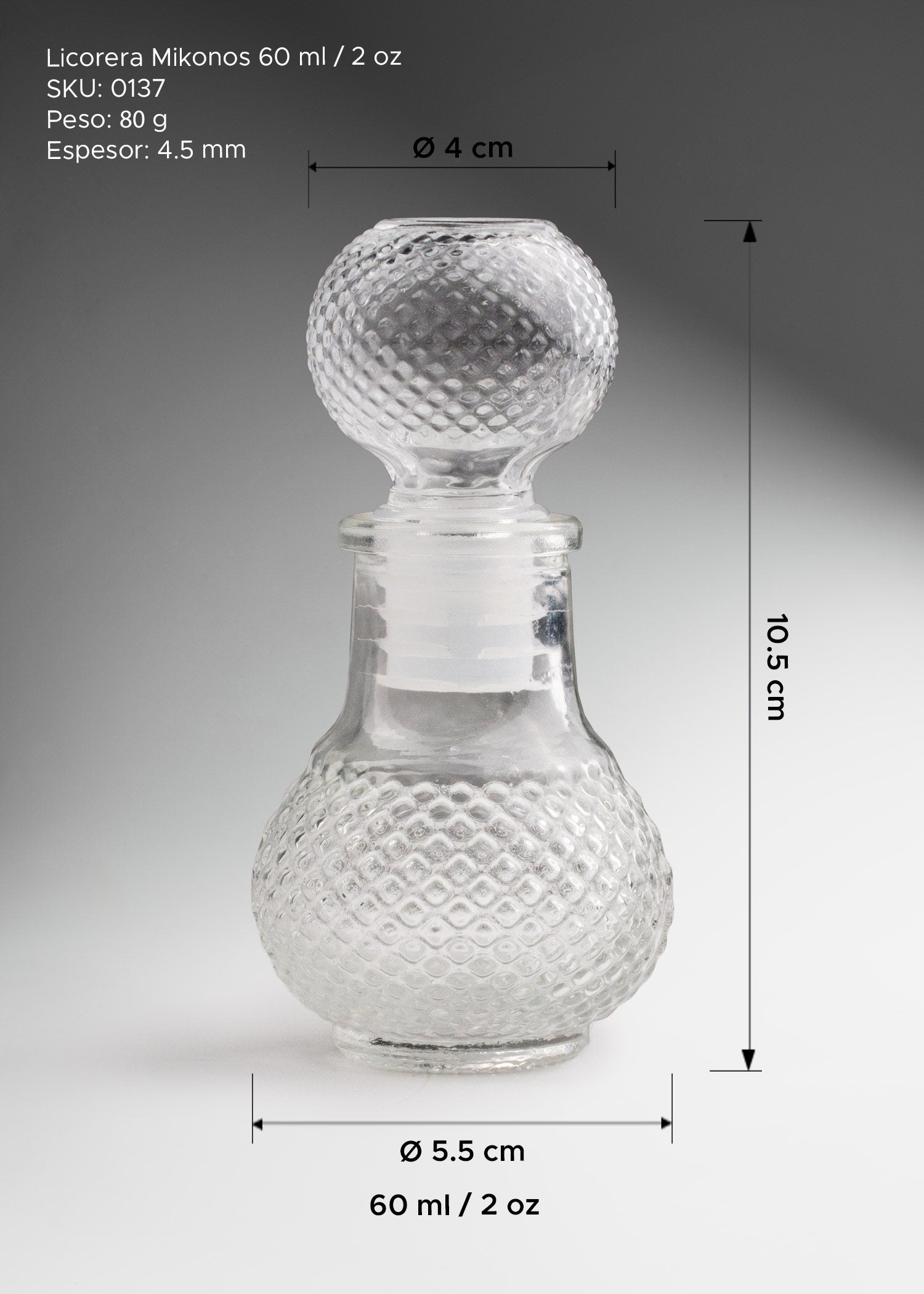 precio licorera de vidrio maha