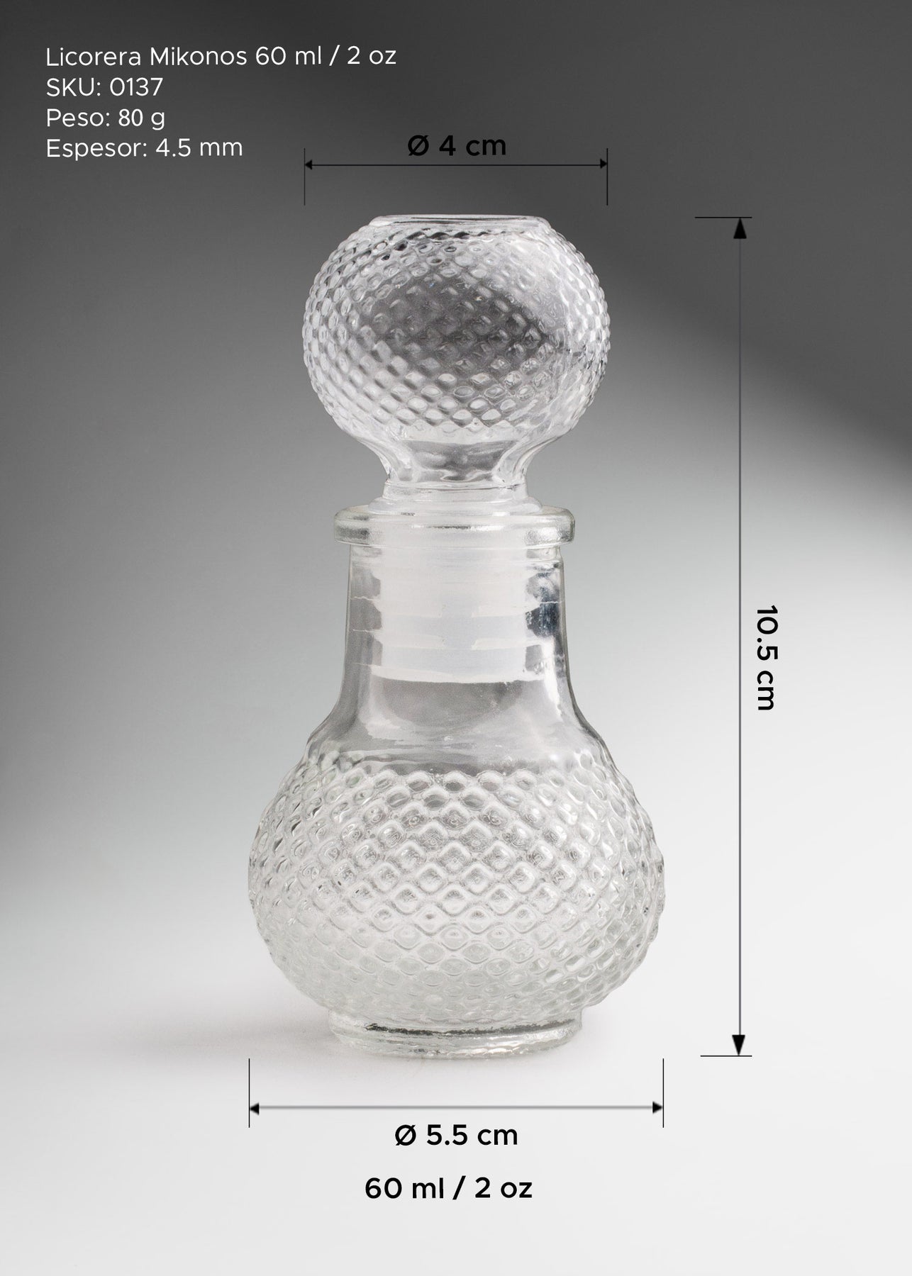 precio licorera de vidrio maha