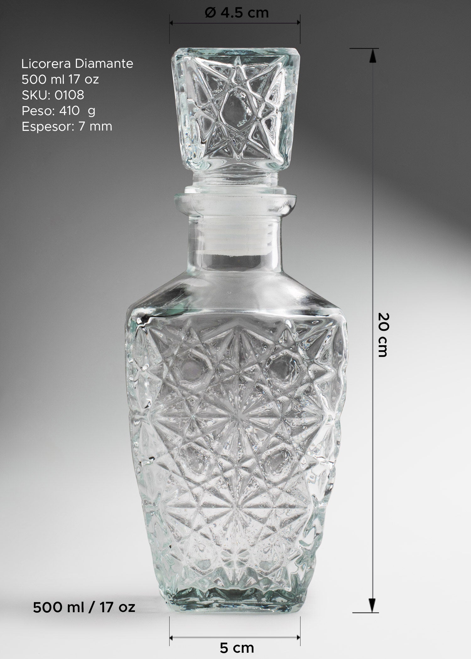 precio licorera de vidrio maha