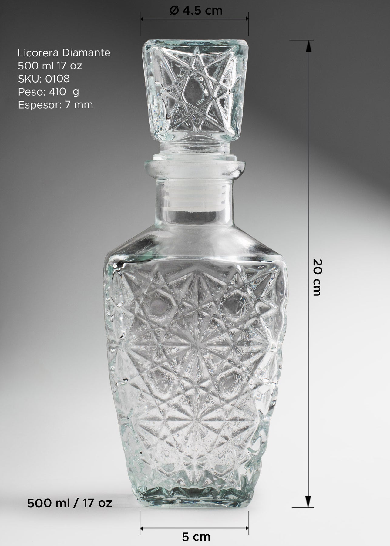 precio licorera de vidrio maha