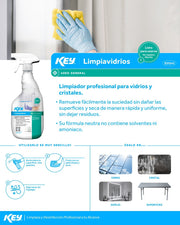 Limpia vidrios profesional sin amoniaco para vidrios y cristales 650 ml