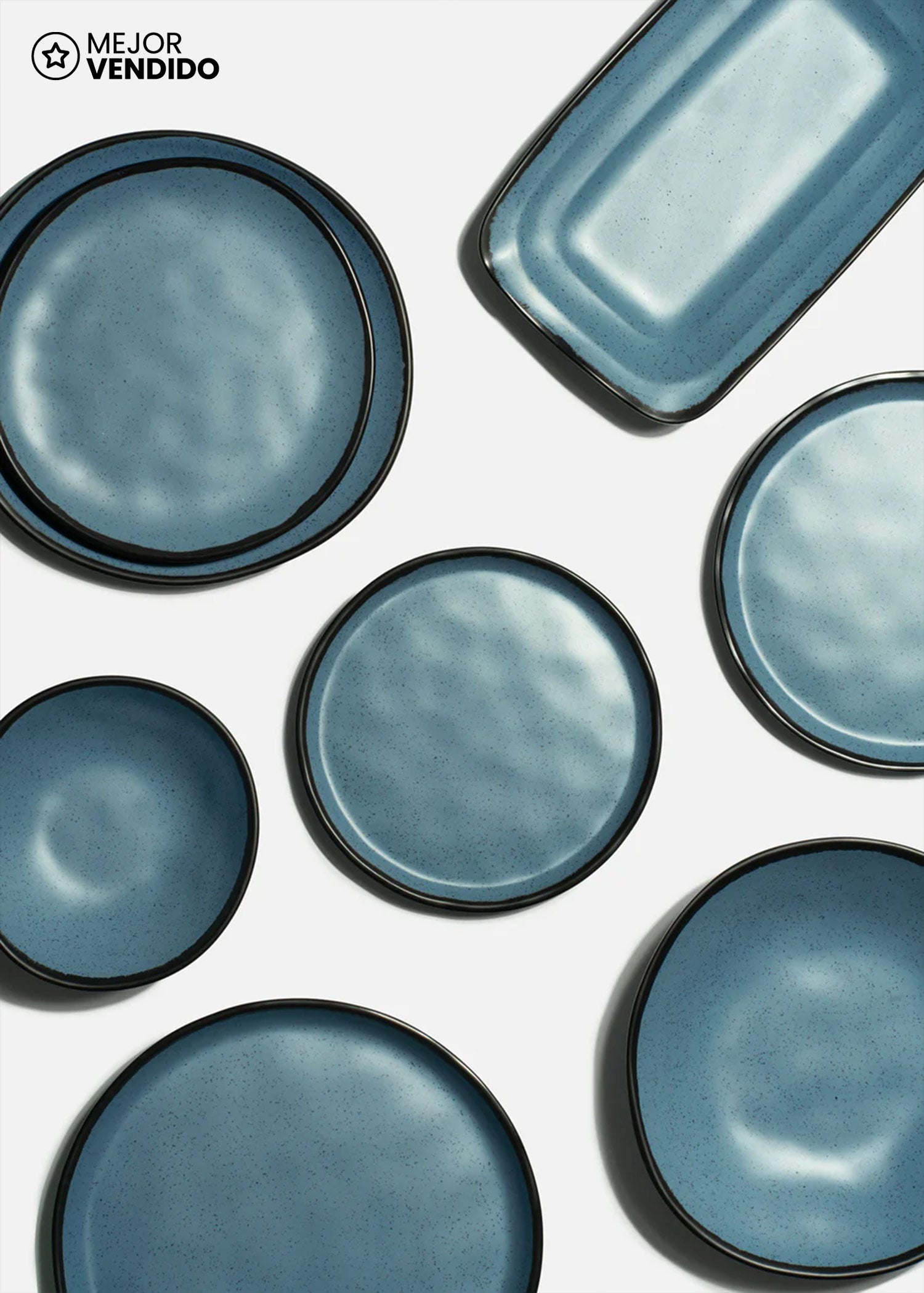 Platos trinche de melamina azul Beluga