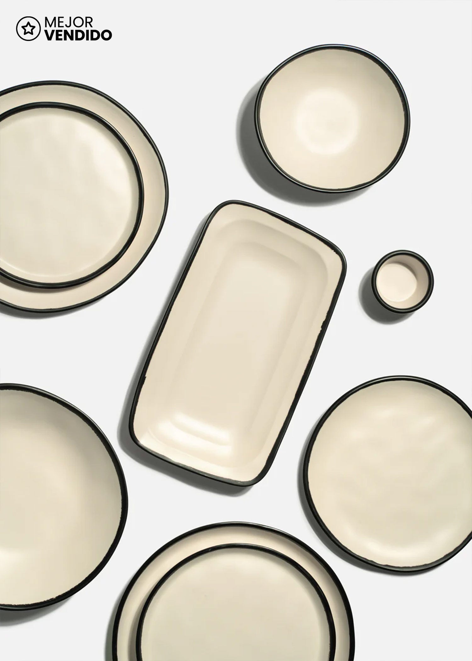 Platos trinche de melamina beige Beluga