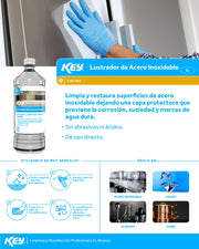 Lustrador de acero inoxidable profesional limpiador y abrillantador industrial 1 L
