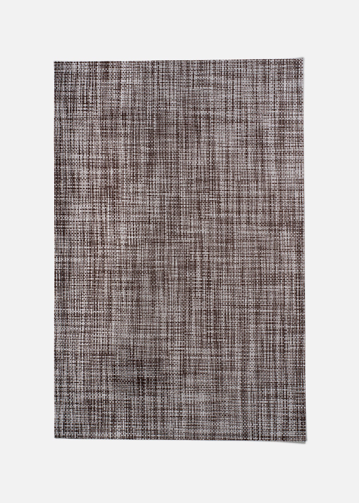 Mantel individual rectangular de poliéster y textileno beige jaspeado de 45 x 30 cm, vista completa extendida.