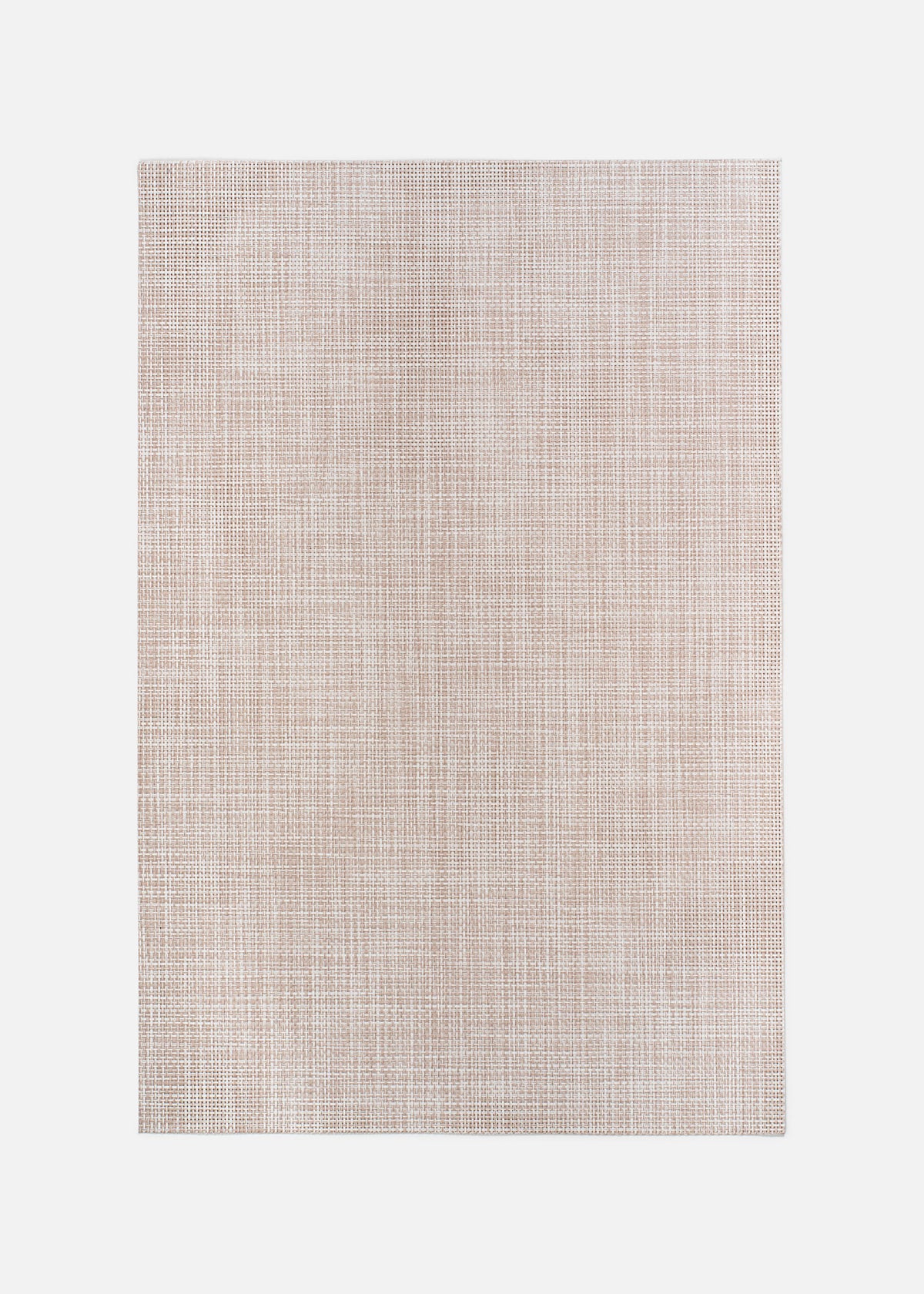 Mantel individual rectangular de poliéster y textileno perla jaspeado de 45 x 30 cm, vista completa extendida.
