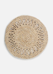 Mantel individual para mesa tejido artesanal de fibra natural de maíz decoración rustica Ø 38 cm — imagen de producto