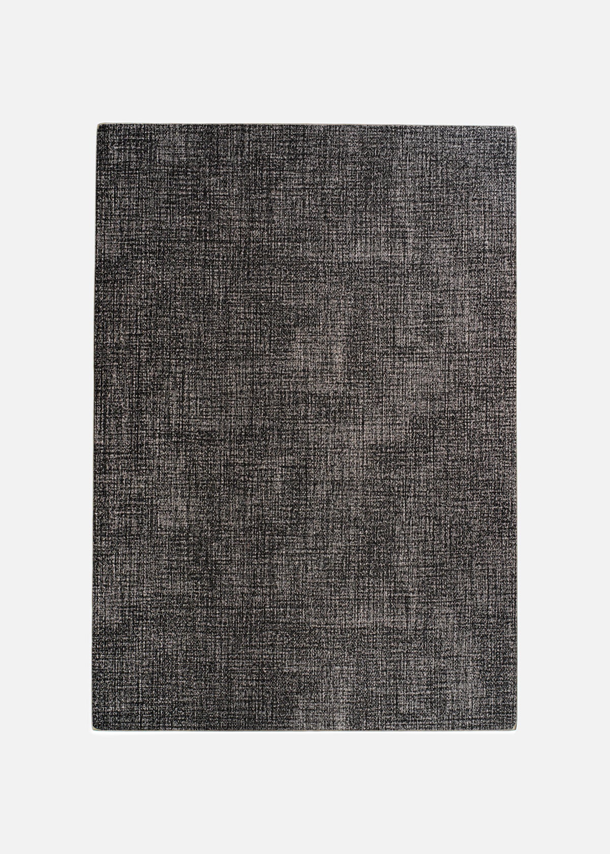 Mantel individual rectangular de vinilo gris oscuro de 43 x 30 cm, vista completa extendida.
