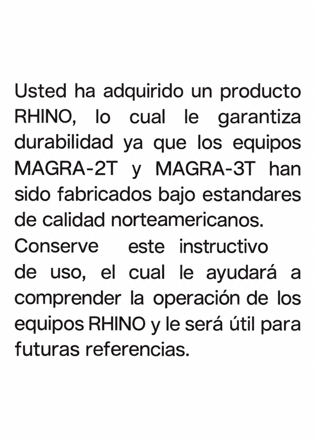 Introducción del manual compartido de granizadoras de dos y tres depósitos — Rhino MAGRA-2T