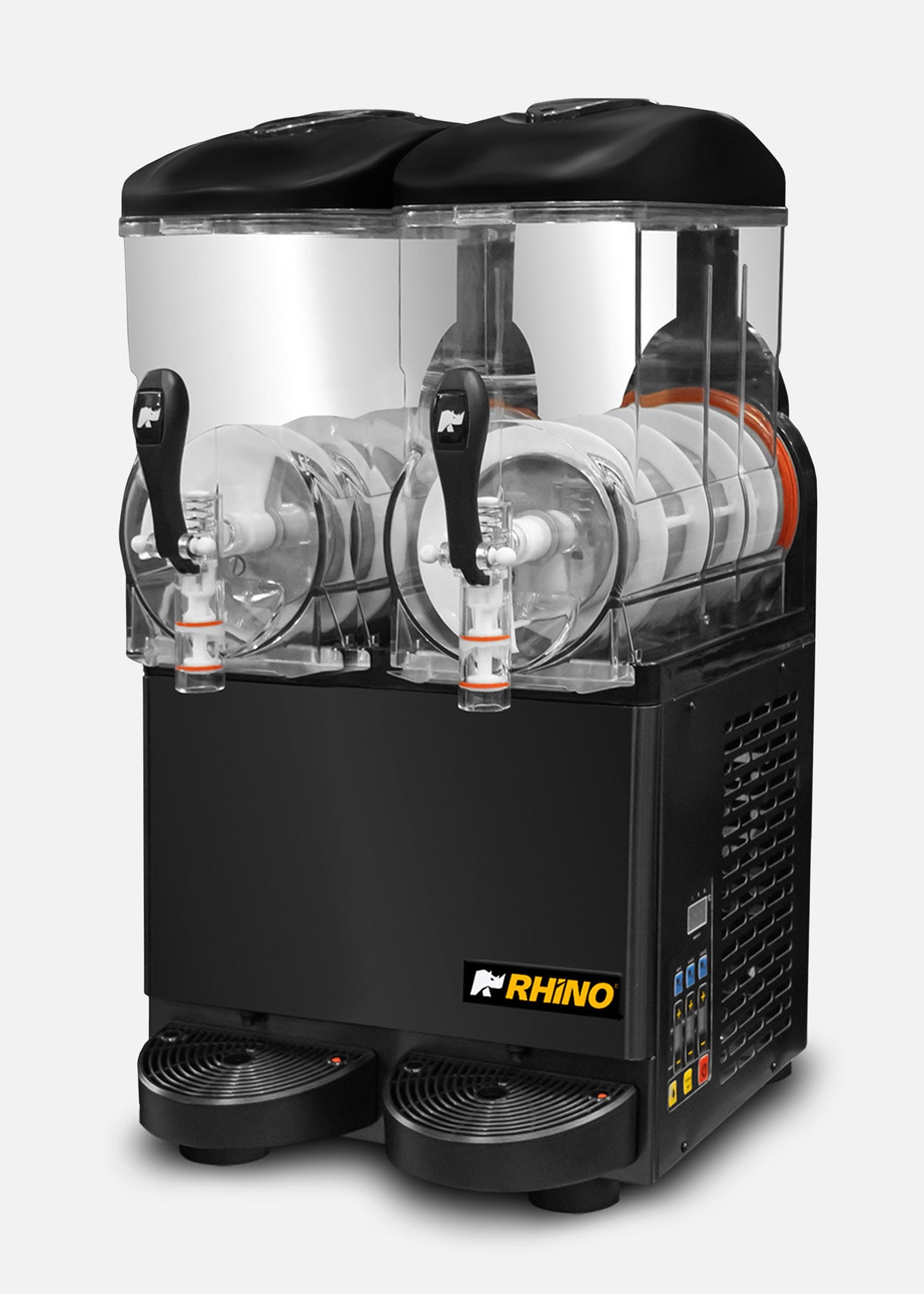 Vista en perspectiva de la granizadora de dos depósitos transparentes — Rhino MAGRA-2T