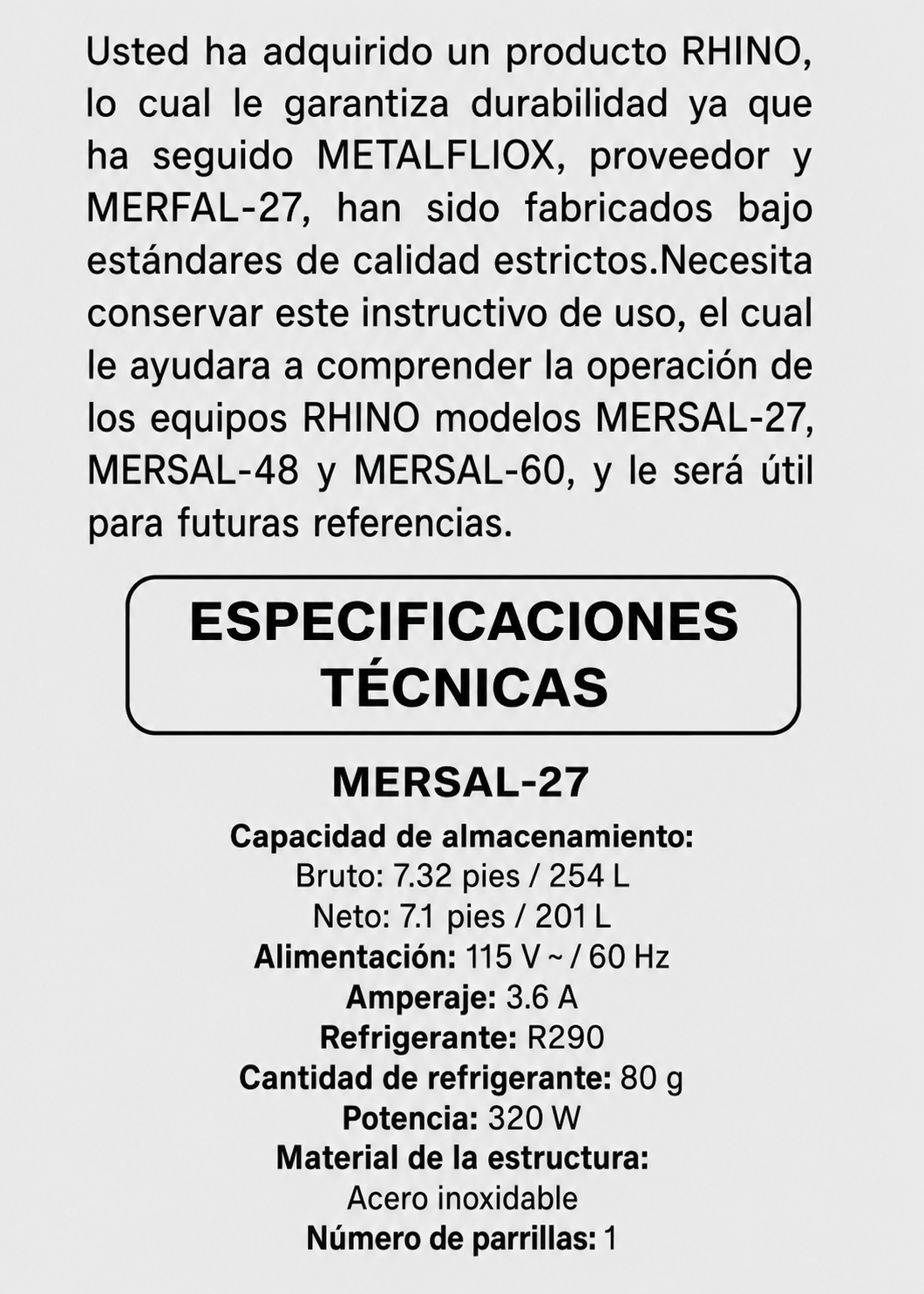 compra mesa refrigerada rhino de venta solo en maha