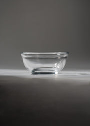 Mini bowl para salsas de vidrio transparente 73 ml y 7.7 cm, vista completa.