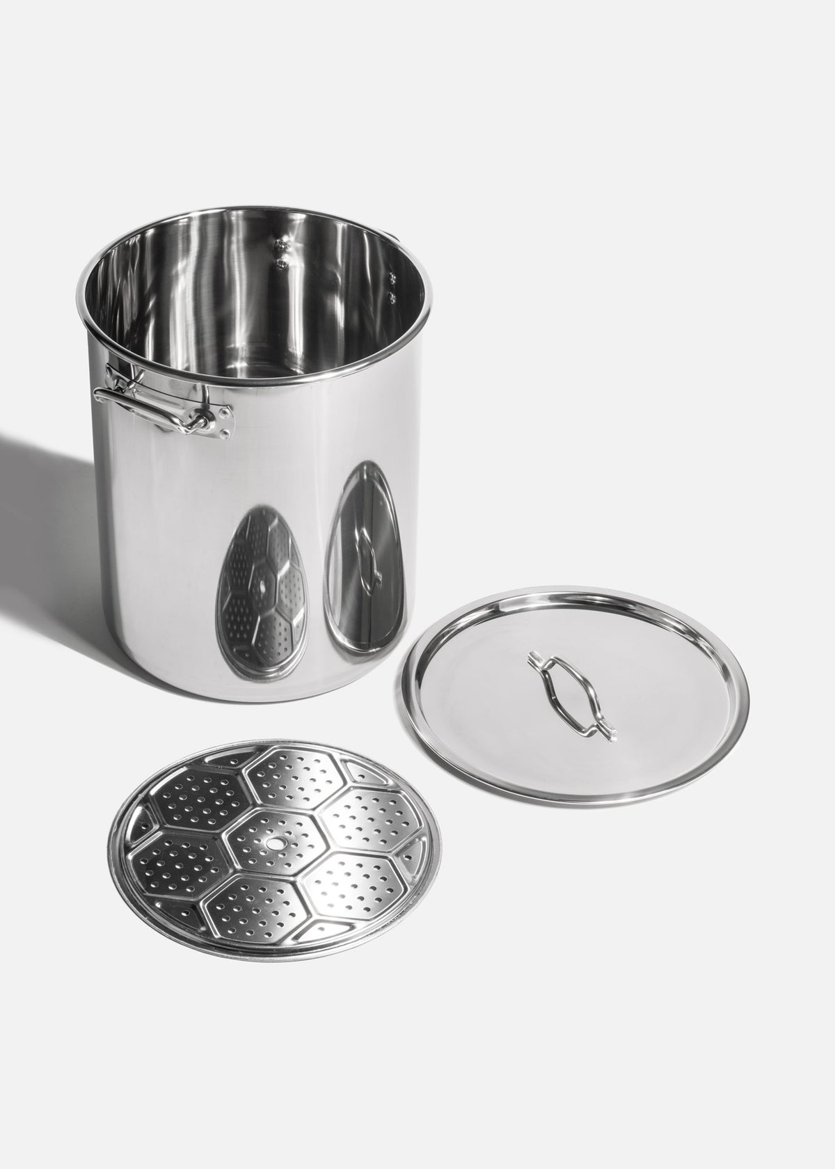 Olla de acero inoxidable plata 201 con tapa 34 L — imagen de producto