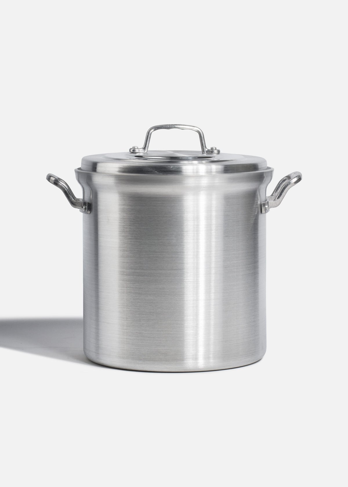 Olla de aluminio grado alimenticio triple fuerte plata NSF con tapa 14 L — imagen de producto