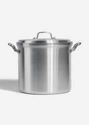 Olla de aluminio grado alimenticio triple fuerte plata NSF con tapa 18 L — imagen de producto