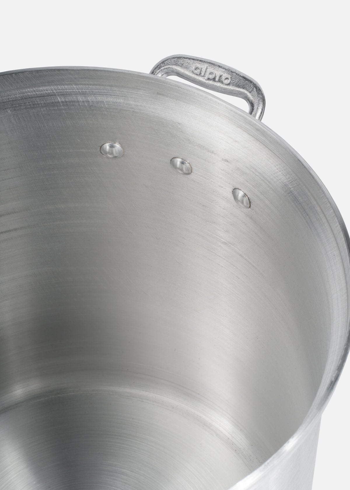 Olla de aluminio grado alimenticio triple fuerte plata NSF con tapa 28 L — imagen de producto