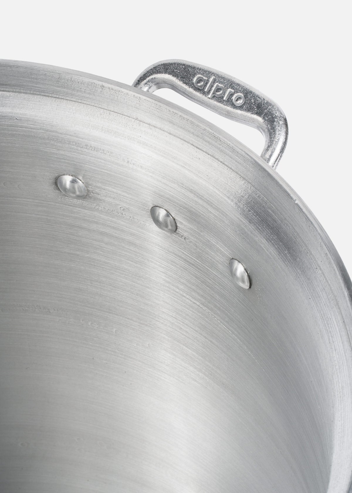 Olla de aluminio grado alimenticio triple fuerte plata NSF con tapa 34 L — imagen de producto
