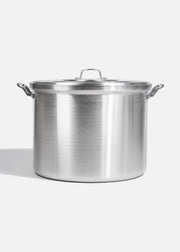 Olla de aluminio grado alimenticio triple fuerte plata con tapa NSF 80 L — imagen de producto