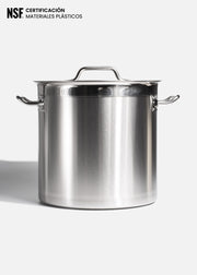 Olla con tapa de acero inoxidable quirúrgico plata Kübo. Premium 17 L