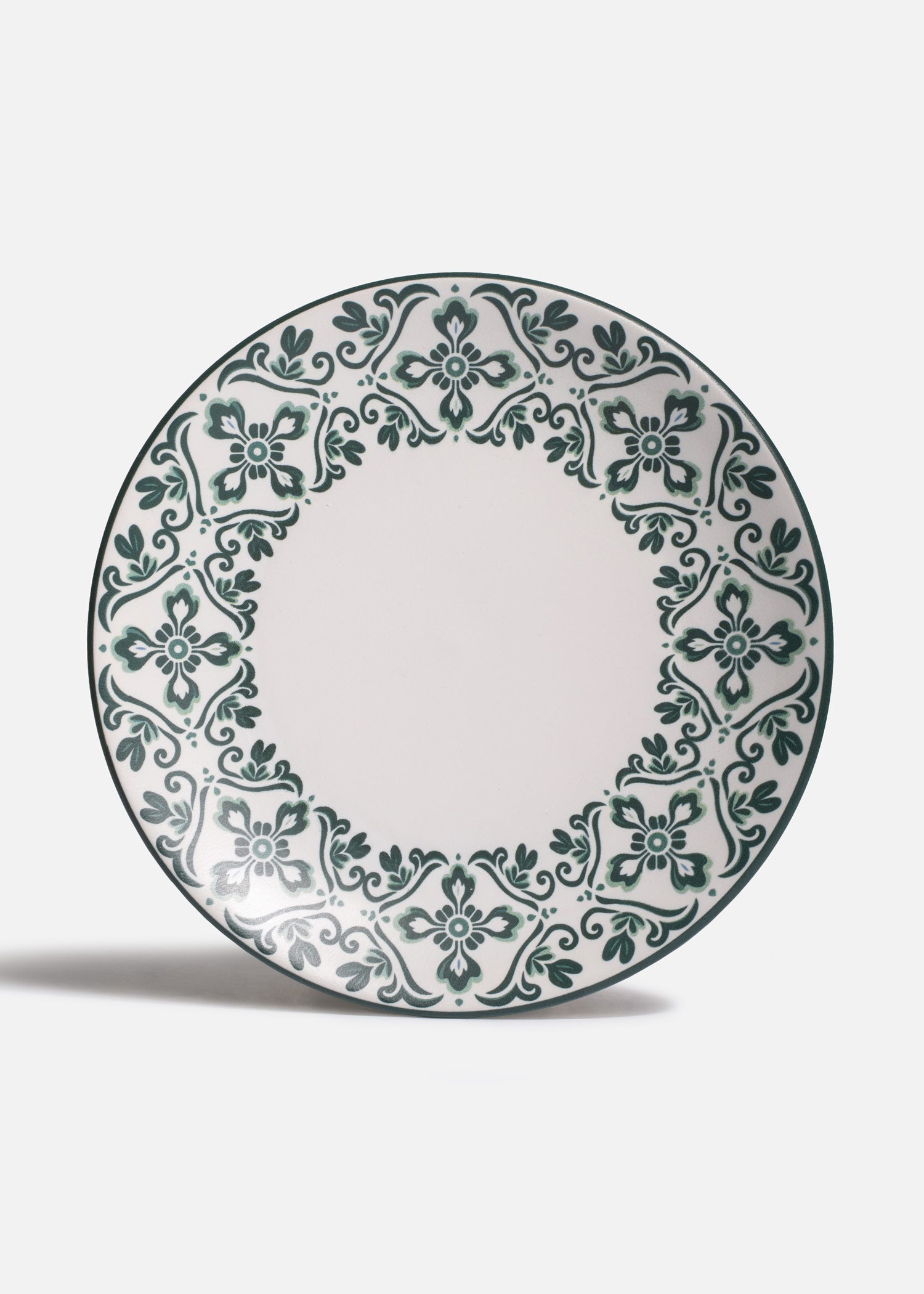 Plato trinche Regina de cerámica Talavera Verde Ø 28 cm