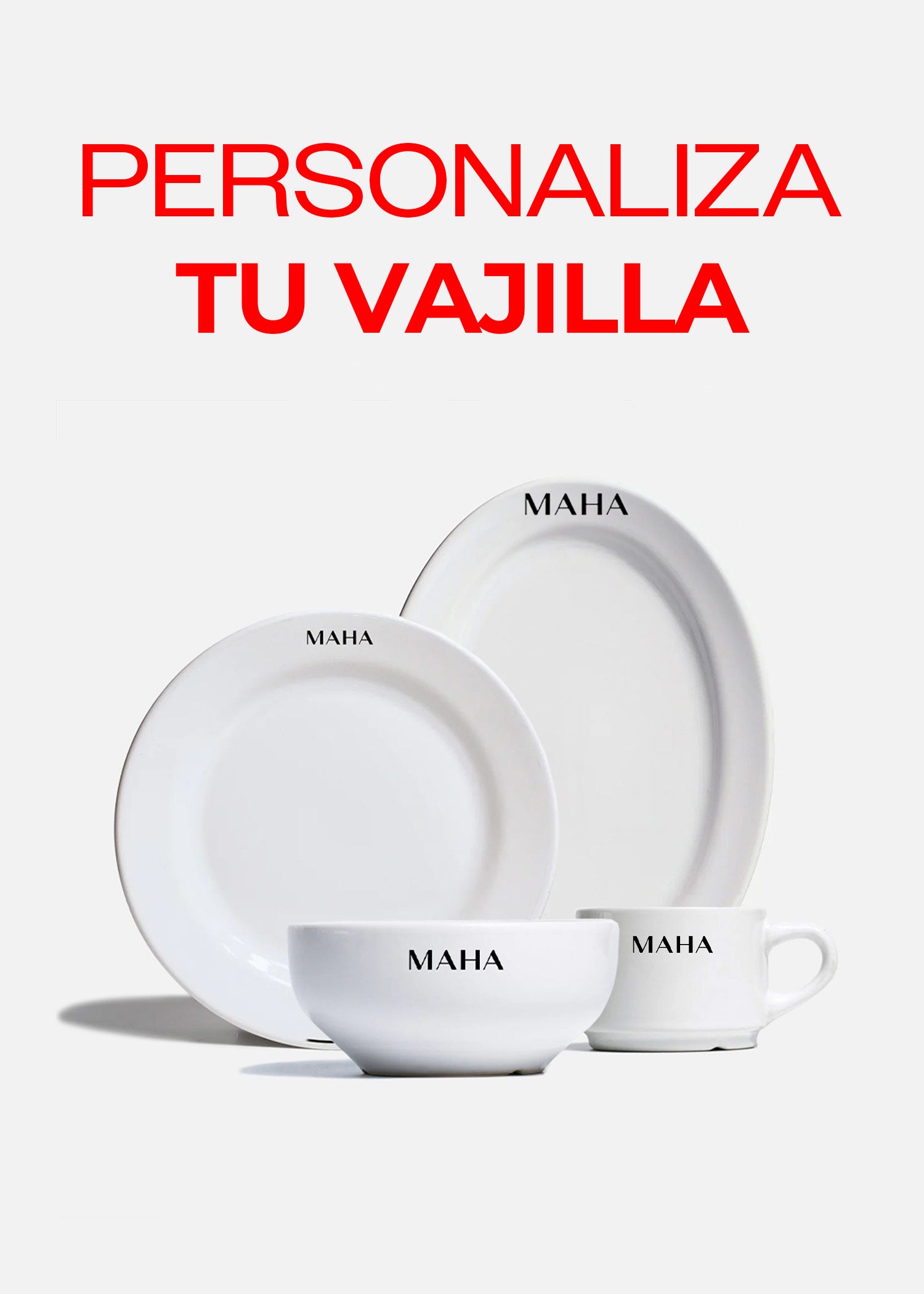 Platos de cerámica blanco Glacial + personalizado con logo simple