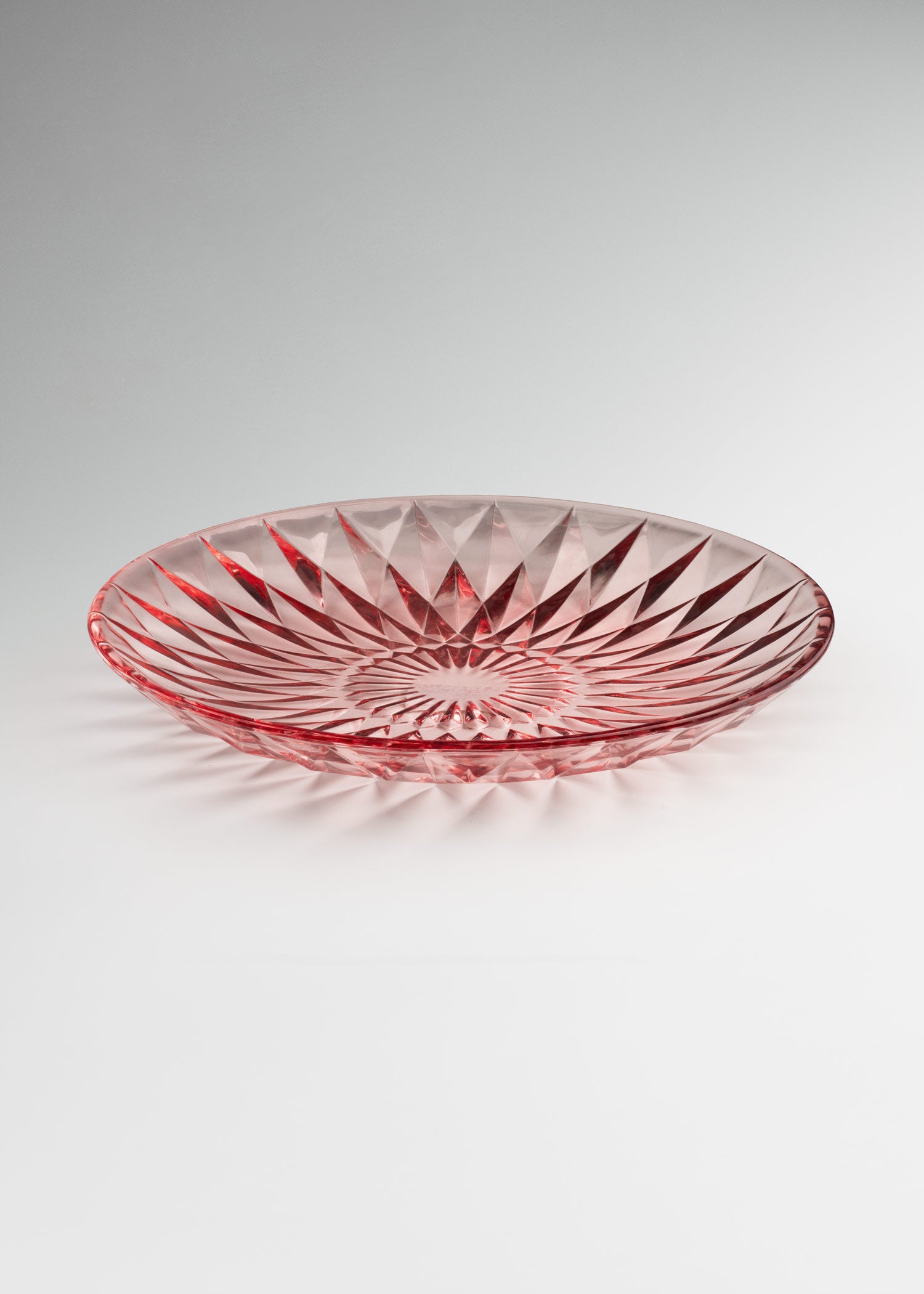 Plato base de cristal rosa meraki texturizado Zafiro 32 cm