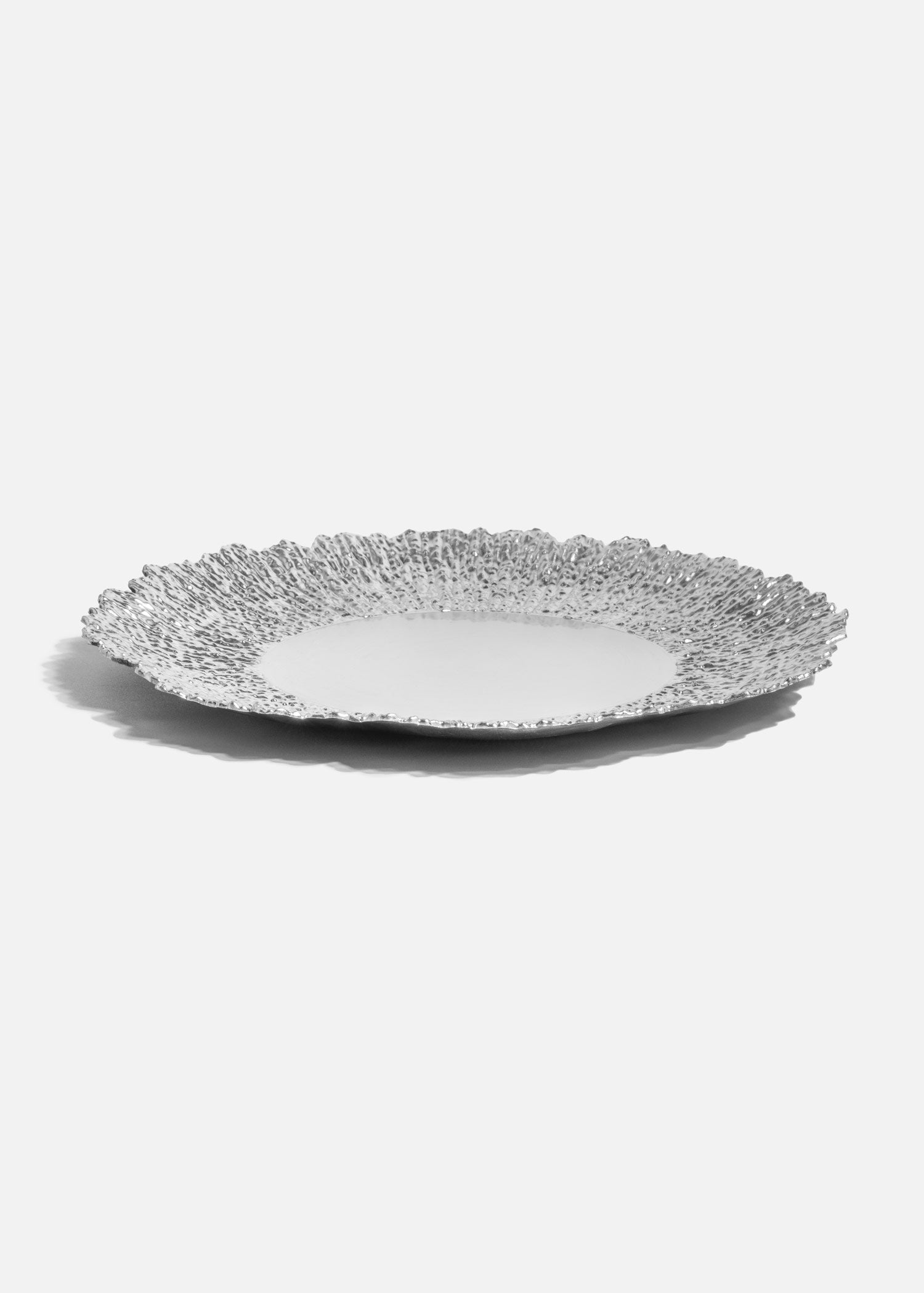 Plato base de plástico plata Amapola 33 cm