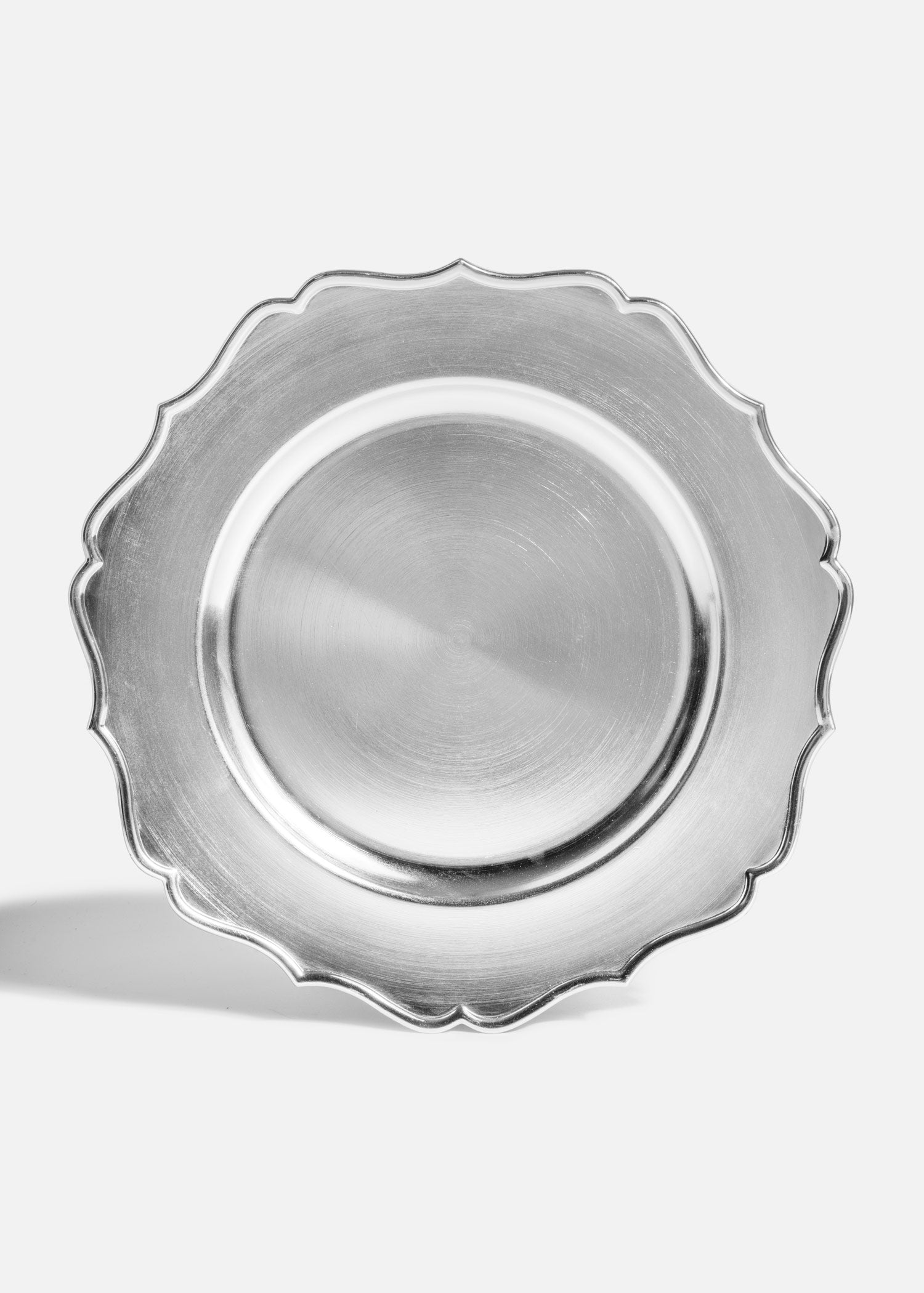 Plato base de plástico plata Romana 33 cm