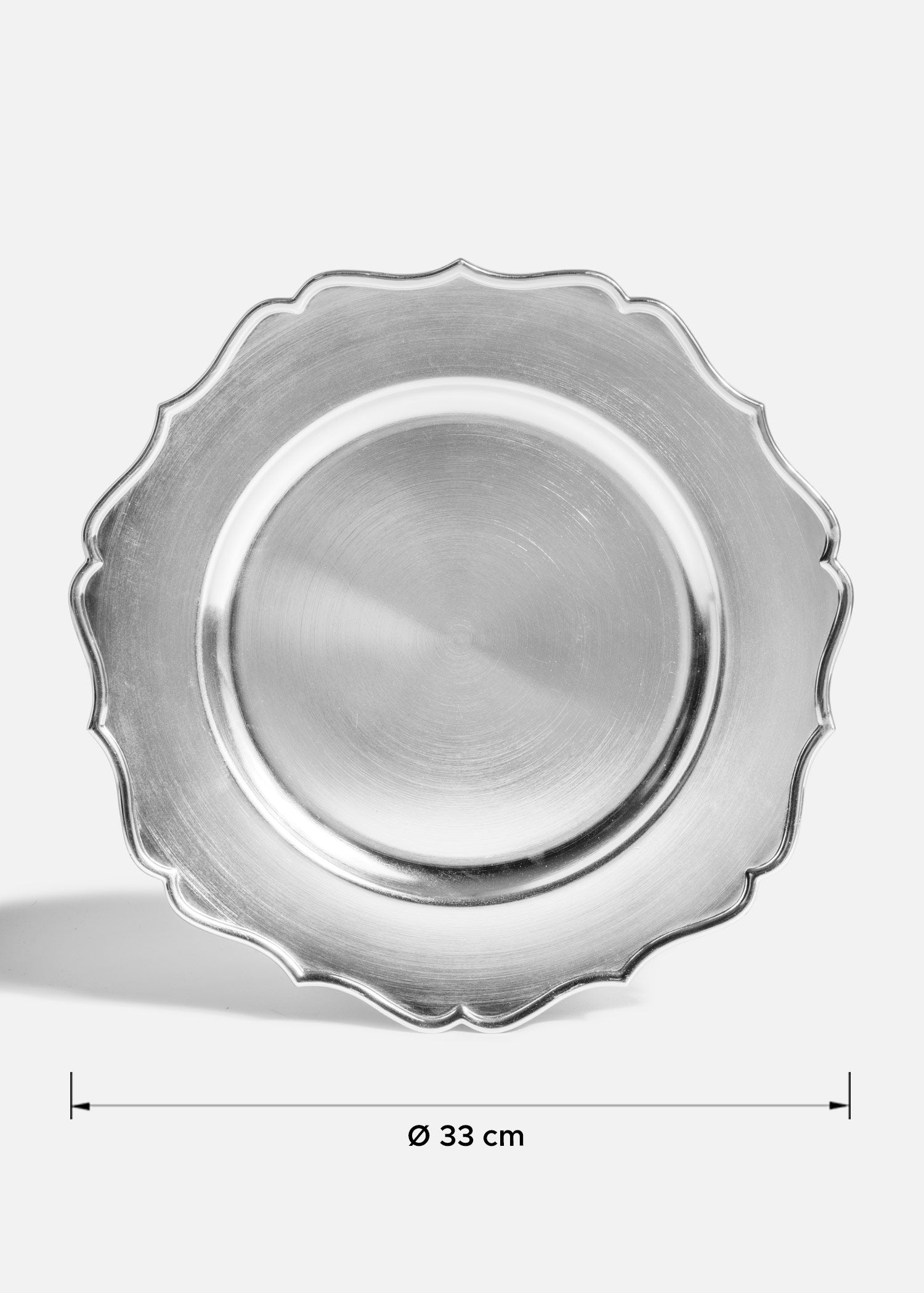 Plato base de plástico plata Romana 33 cm