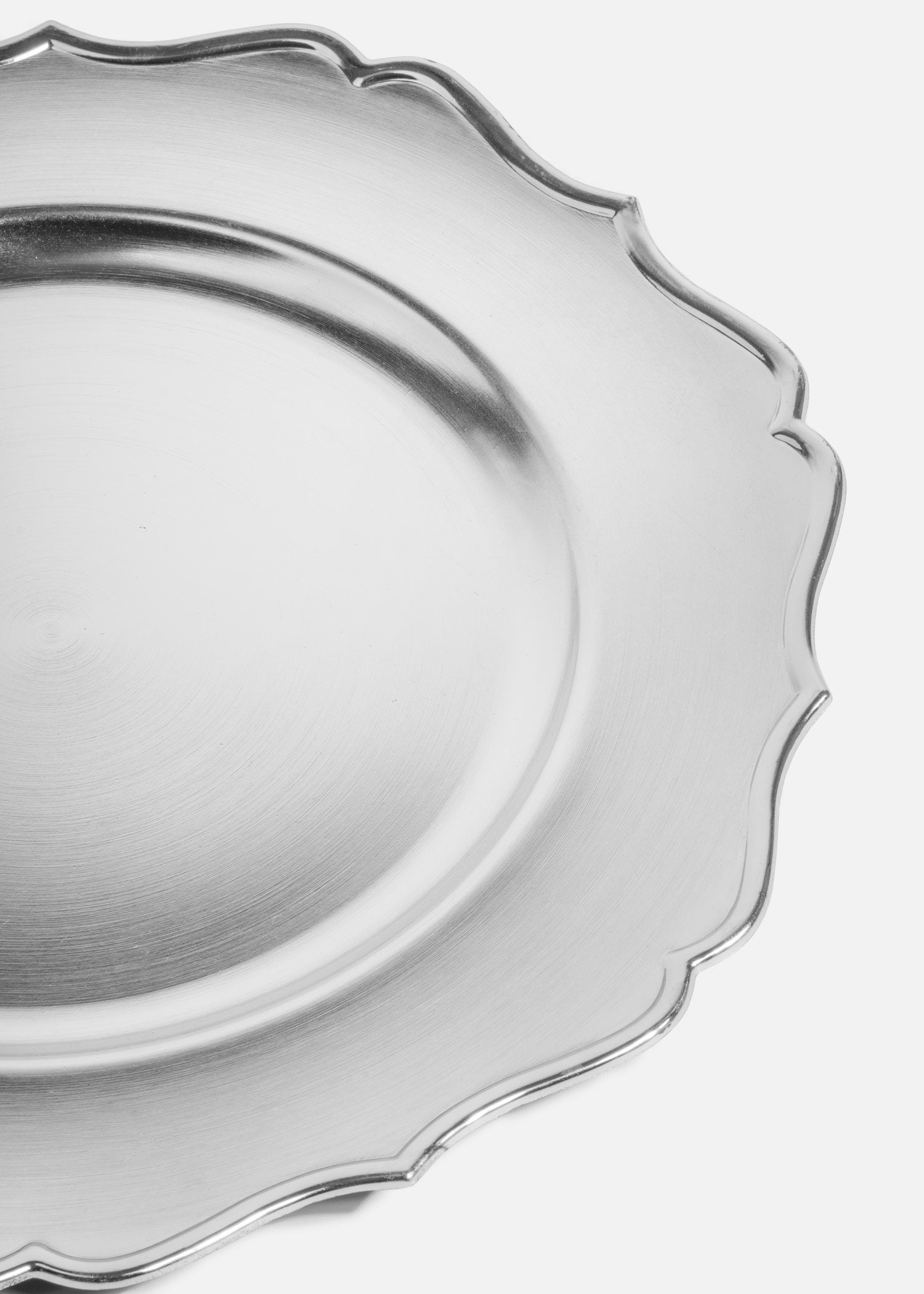 Plato base de plástico plata Romana 33 cm