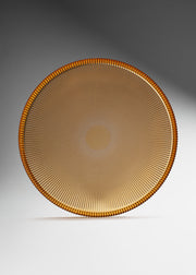 Plato base de vidrio ámbar ala alta 31.5 cm