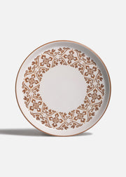 Plato de cerámica blanco con café Talavera Mostaza Ø 27 cm