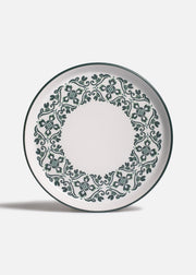 Plato de cerámica blanco con verde Talavera Verde Ø 27 cm