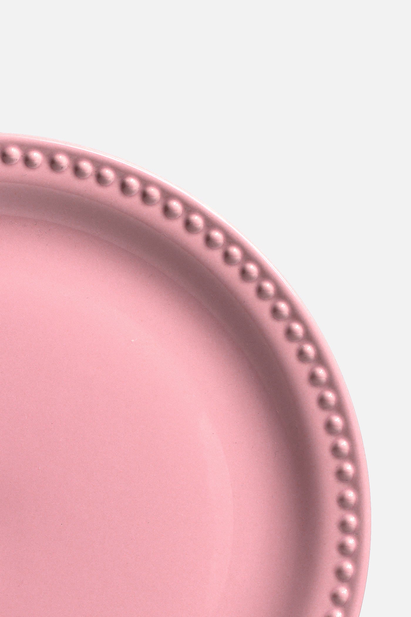 Vista frontal del plato trinche rosa Monet de 27 cm