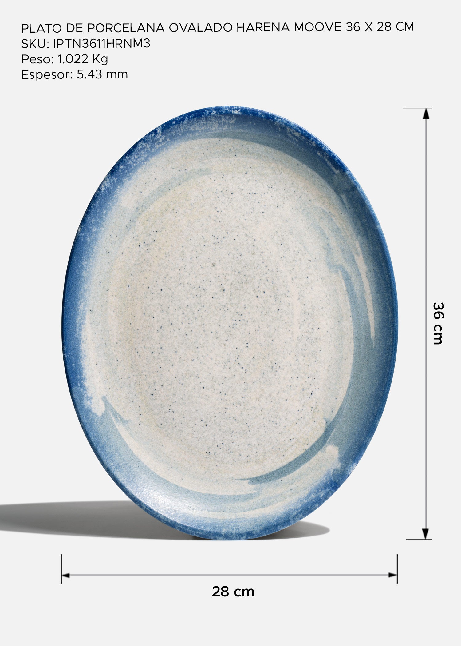 Loza para restaurantes de porcelana premium Harena con borde azul