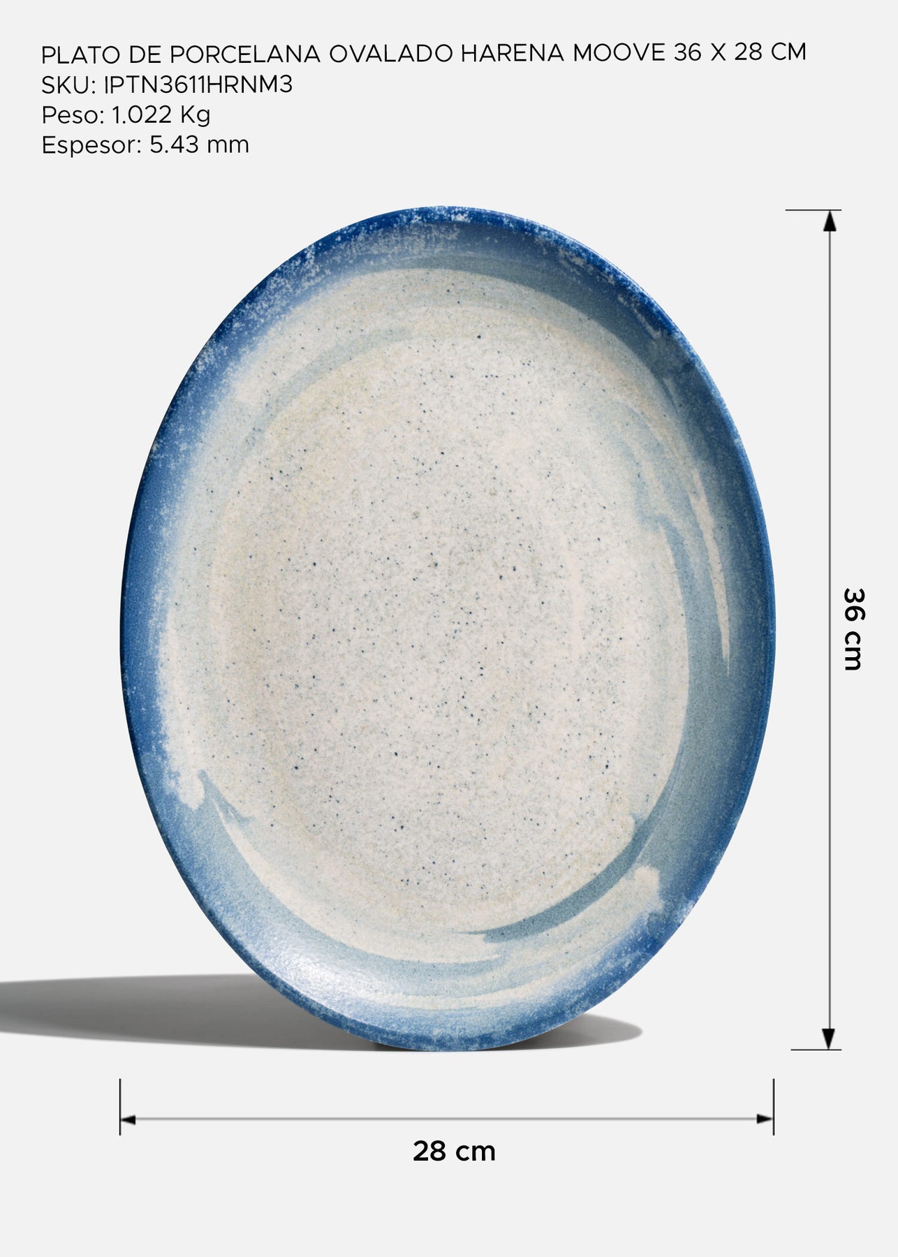 Loza para restaurantes de porcelana premium Harena con borde azul