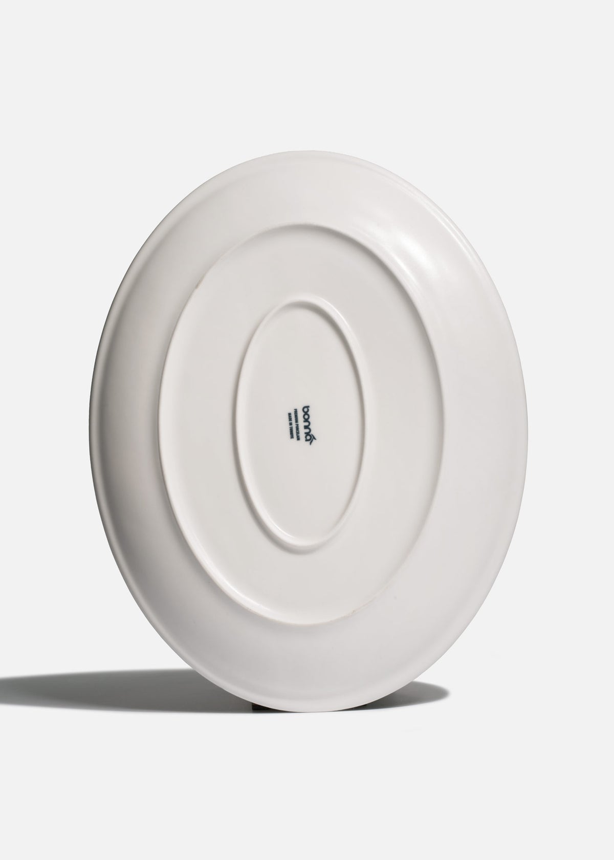 Plato ovalado Harena de porcelana blanco con azul para restaurantes