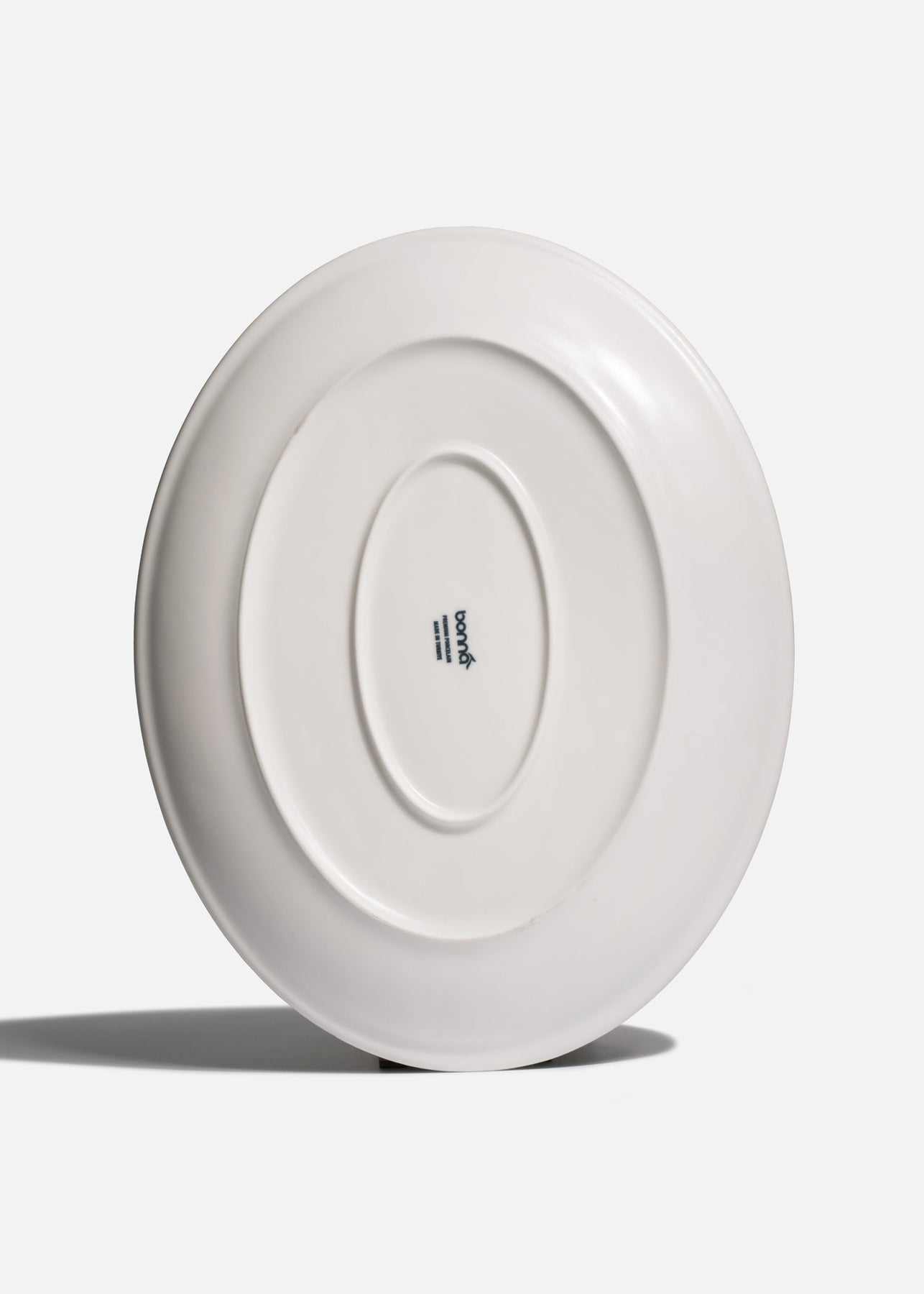 Plato ovalado Harena de porcelana blanco con azul para restaurantes
