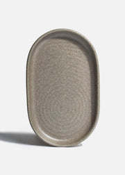 Vista superior del plato ovalado Adelfa Ripple