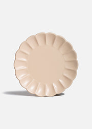 Plato postre de cerámica beige mate Pétalo Ø 22 cm