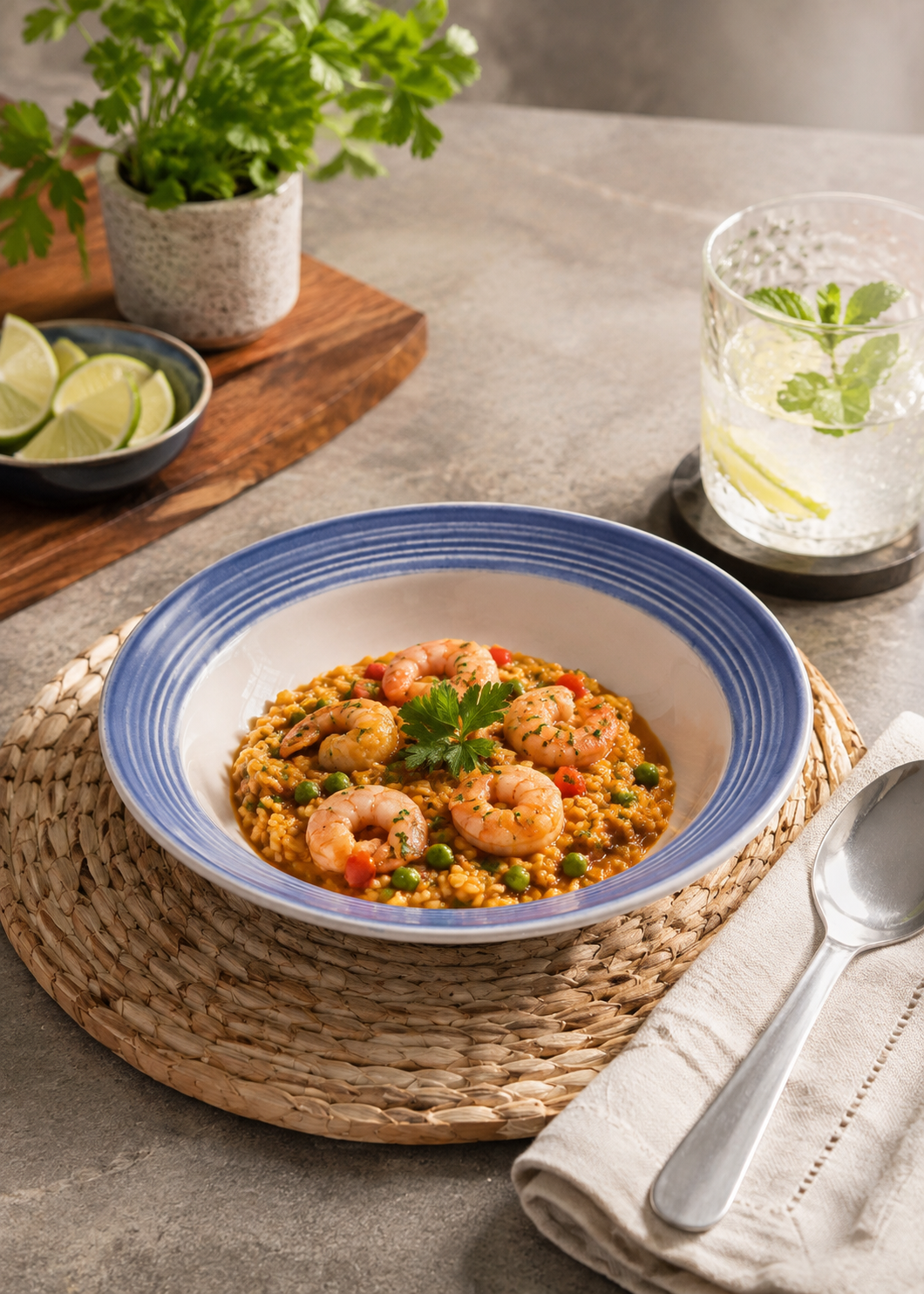 Plato hondo México Lindo con líneas azules concéntricas