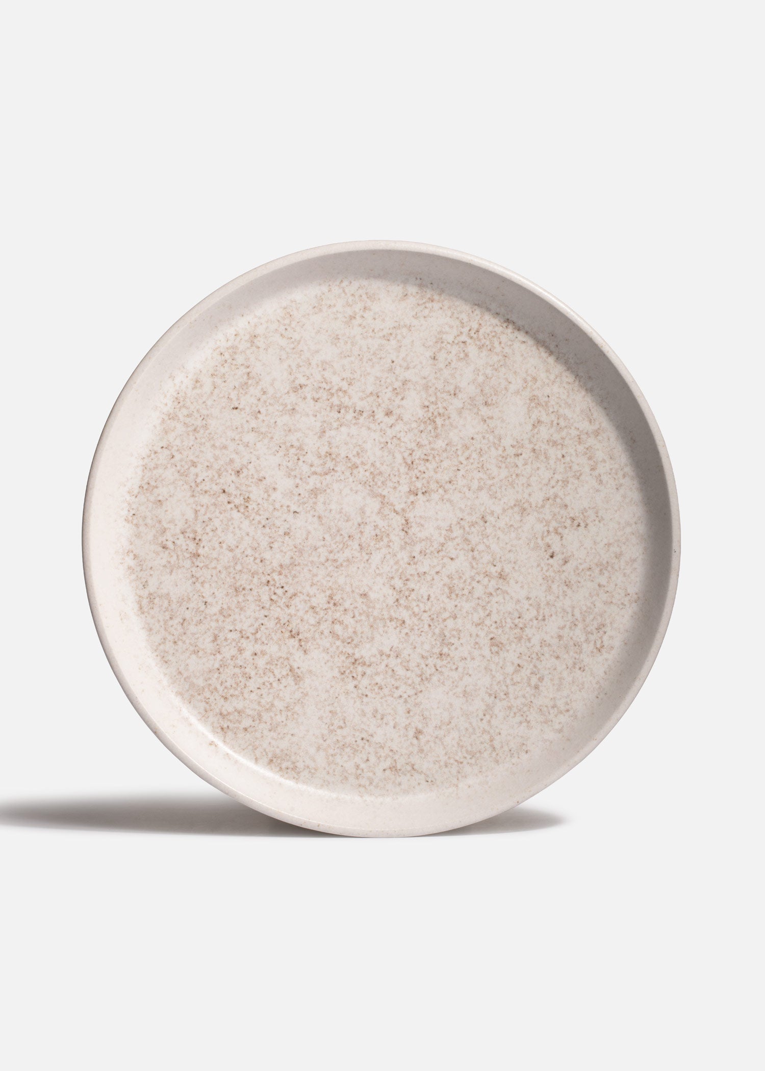 Plato con borde elevado de cerámica beige Cuarzo Ahumado Ø 26 cm