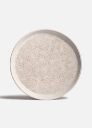 Plato con borde elevado de cerámica beige Cuarzo Ahumado Ø 26 cm