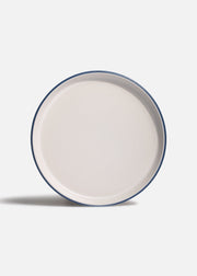 Plato trinche con borde elevado blanco filo azul Ø 24 cm