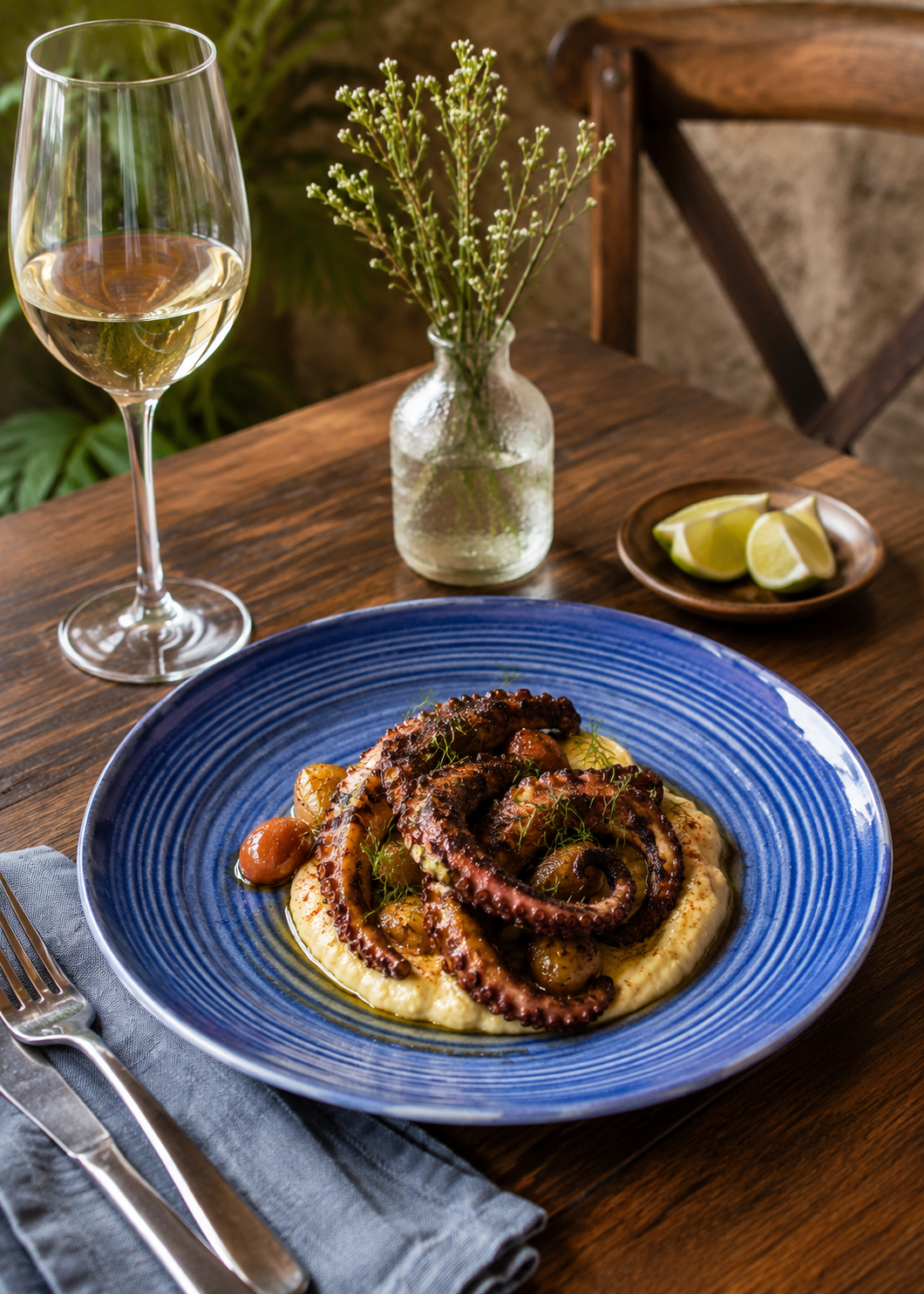 Vajilla de cerámica azul México Lindo para restaurante